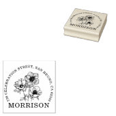 エレガントアネモネ花名ラウンド差出人住所 ラバースタンプ (押印)