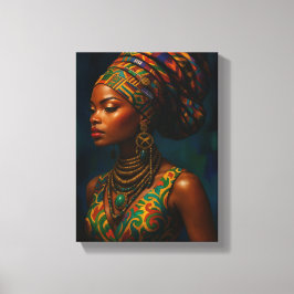 エレガントアフリカ人の装伝統的装ポルトラ キャンバスプリント