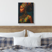 エレガントアフリカ人の装伝統的装ポルトラ キャンバスプリント (インサイチュ (寝室))