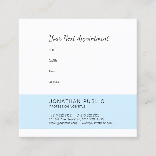 エレガントアポイントメントリマインダー病院ドクタートップ 予約カード (正面)