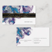 エレガントアメジストサファイアジェムストンアルコールインク 名刺 (正面/裏面)