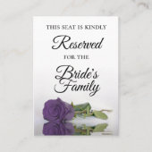 エレガントアメジストパープルバラ結婚ズ予約 プレイスカード (正面)