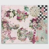 エレガントアリスinワンダーランドピンク ラッピングペーパー (フラット)