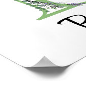 エレガントアルファベット文字Pラベンダーユーカリ ポスター (角)