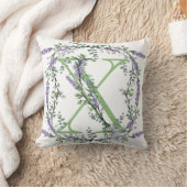 エレガントアルファベット文字Xラベンダーユーカリ クッション (ブランケット)