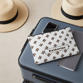 エレガントアルファベモノグラムのットパタシンプルーン アクセサリーポーチ