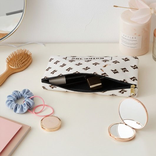 エレガントアルファベモノグラムのットパタシンプルーン アクセサリーポーチ