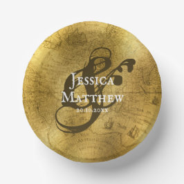 エレガントアンティークゴールデン結婚メタル ペーパーボウル