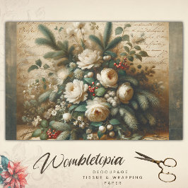 エレガントアンティークスクリプトWinterフローラの切り離し 薄葉紙