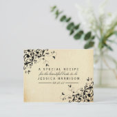エレガントアンティークスワーズブライダルシャワーレシピカード インビテーションポストカード (スタンド正面)