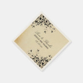 エレガントアンティークス結婚ワーズ スタンダードカクテルナプキン (角)