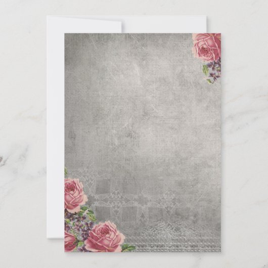 エレガントアンティークバラブライダルシャワー 招待状 (裏面)