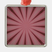エレガントアンティークピンク万華鏡のように千変万化するパターンデザイン メタルオーナメント (正面)