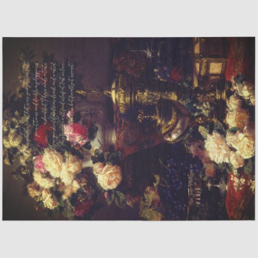 エレガントアンティークフローラ切り離しティッシュペーパー 薄葉紙 (正面)