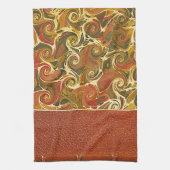 エレガントアンティークブック、旋回パタ華美ーン キッチンタオル (縦)