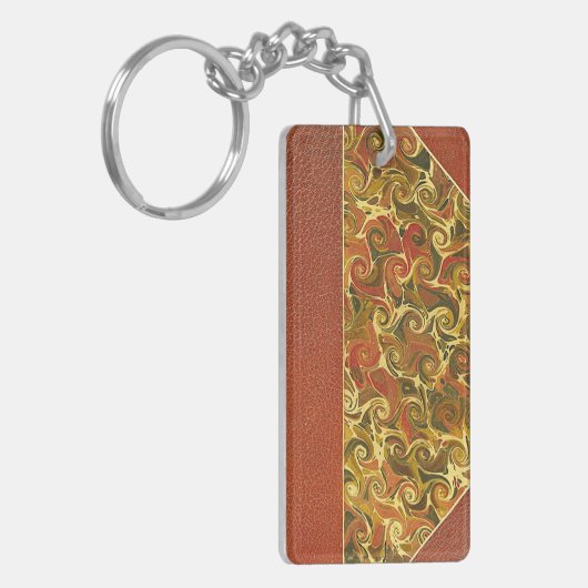 エレガントアンティークブック、旋回パタ華美ーン キーホルダー (正面左)