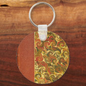 エレガントアンティークブック、旋回パタ華美ーン キーホルダー (正面)