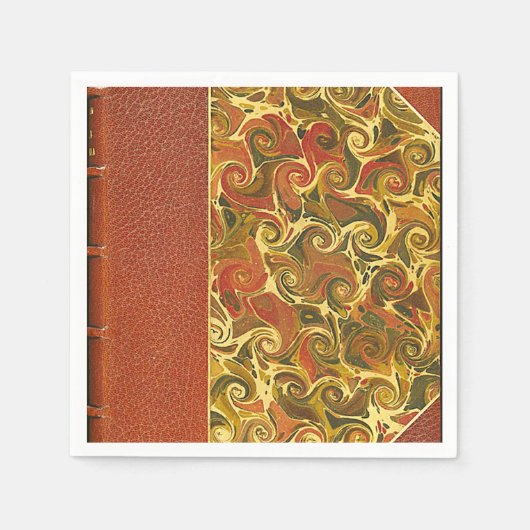 エレガントアンティークブック、旋回パタ華美ーン スタンダードカクテルナプキン (正面)