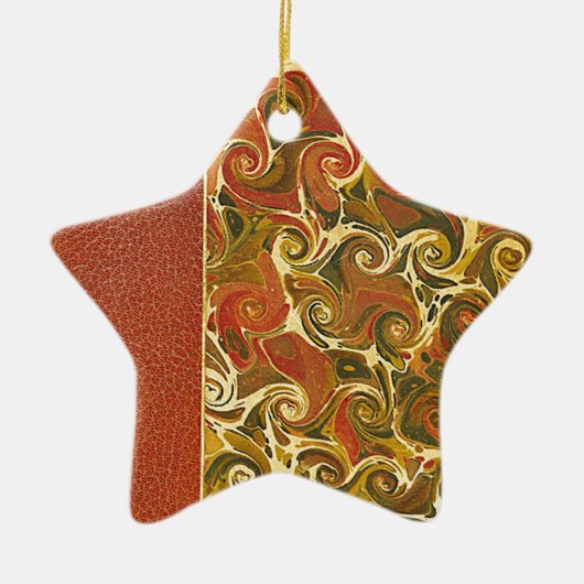 エレガントアンティークブック、旋回パタ華美ーン セラミックオーナメント (正面)