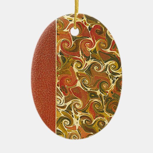 エレガントアンティークブック、旋回パタ華美ーン セラミックオーナメント (正面)