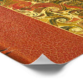 エレガントアンティークブック、旋回パタ華美ーン ポスター (角)