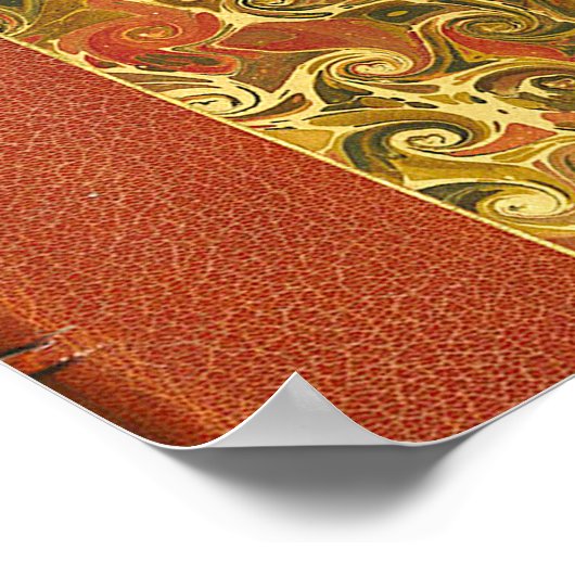 エレガントアンティークブック、旋回パタ華美ーン ポスター (角)