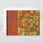 エレガントアンティークブック、旋回パタ華美ーン ポストカード (正面/裏面)