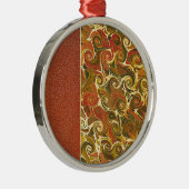 エレガントアンティークブック、旋回パタ華美ーン メタルオーナメント (右)