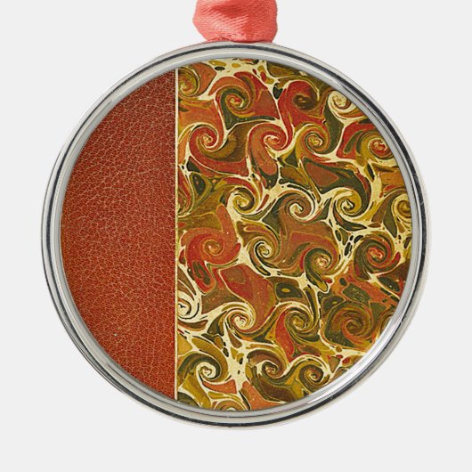 エレガントアンティークブック、旋回パタ華美ーン メタルオーナメント (正面)