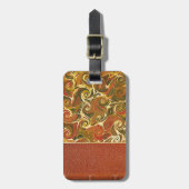 エレガントアンティークブック、旋回パタ華美ーン ラゲッジタグ (正面縦)