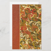 エレガントアンティークブック、旋回パタ華美ーン 便箋 (正面/裏面)