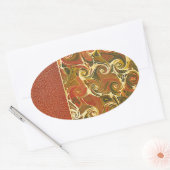 エレガントアンティークブック、旋回パタ華美ーン 楕円形シール (封筒)