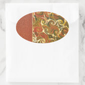 エレガントアンティークブック、旋回パタ華美ーン 楕円形シール (バッグ)