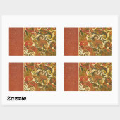 エレガントアンティークブック、旋回パタ華美ーン 長方形シール (シート)