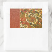 エレガントアンティークブック、旋回パタ華美ーン 長方形シール (バッグ)