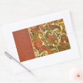 エレガントアンティークブック、旋回パタ華美ーン 長方形シール (封筒)