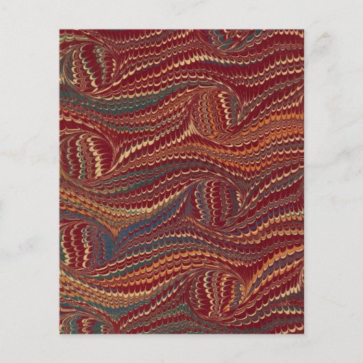 エレガントアンティークマーブル紙ブルゴーニュと金ゴールド チラシ (正面)