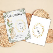 エレガントアンティークロマン金ゴールド結婚フォイル招待状 箔招待状