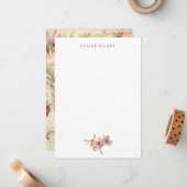 エレガントアンティークヴィンテージフランスのフローラコラージュ ノートカード (正面/裏面インサイチュ)