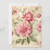 エレガントアンティークヴィンテージフランスのフローラコラージュ ノートカード (裏面)