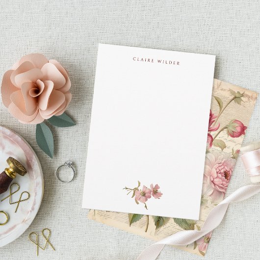 エレガントアンティークヴィンテージフランスのフローラコラージュ ノートカード