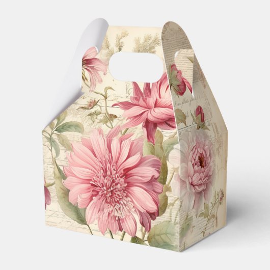 エレガントアンティークヴィンテージフランスのフローラコラージュ フェイバーボックス (裏面サイド)