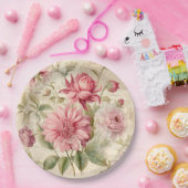 エレガントアンティークヴィンテージフランスのフローラコラージュ ペーパープレート (パーティー)