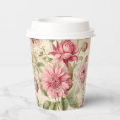 エレガントアンティークヴィンテージフランスのフローラコラージュ 紙コップ (裏面)