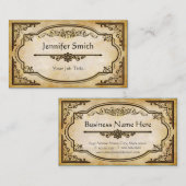 エレガントアンティーク古い紙とヴィンテージフレーム 名刺 (正面/裏面)