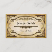 エレガントアンティーク古い紙とヴィンテージフレーム 名刺 (正面)