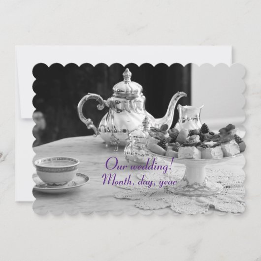 エレガントアンティーク結婚カード 招待状 (正面)