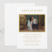 エレガントアンティーク結婚金ゴールドの写真 セーブザデート (正面/裏面)