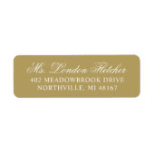 エレガントアンティーク結婚金ゴールド差出人住所 ラベル (正面)