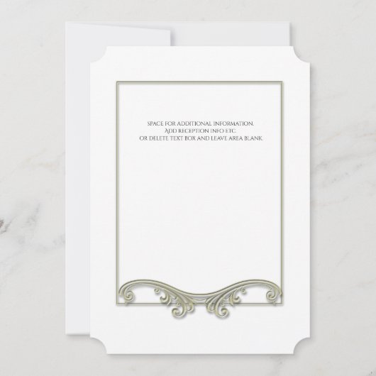 エレガントアンティーク金ゴールドフレーム結婚式招待状 招待状 (裏面)